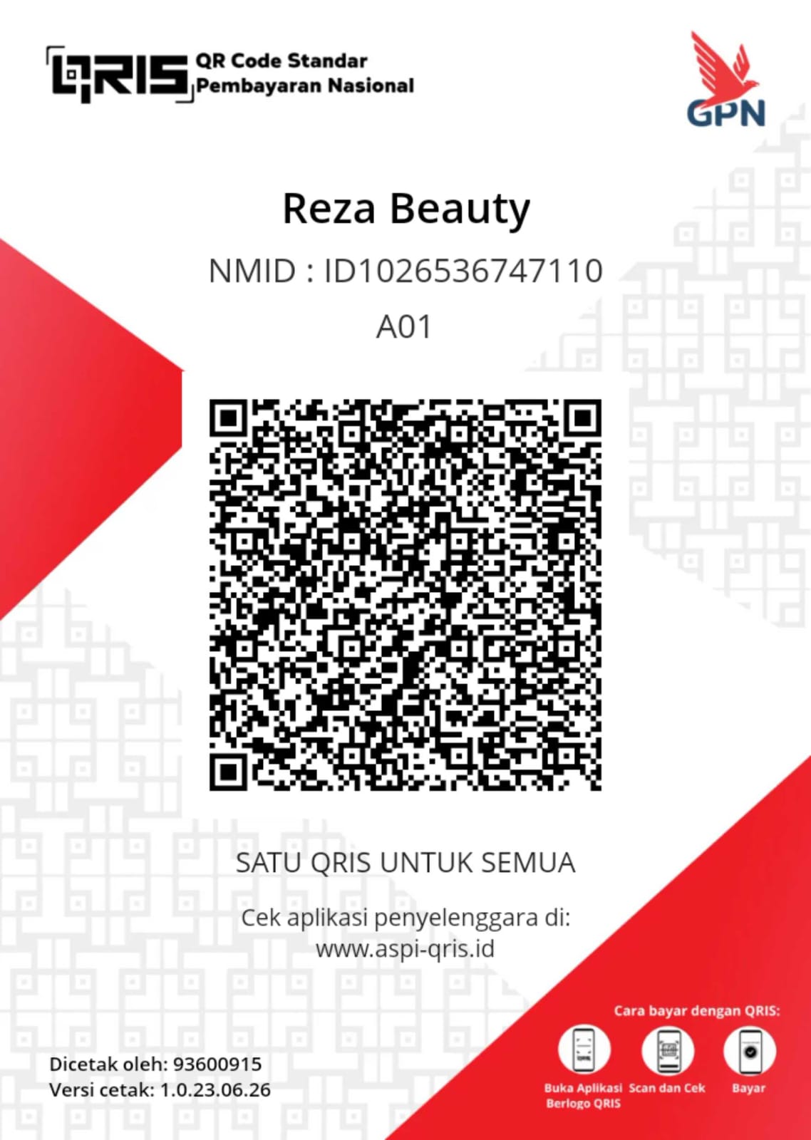 QRIS Reza Beauty